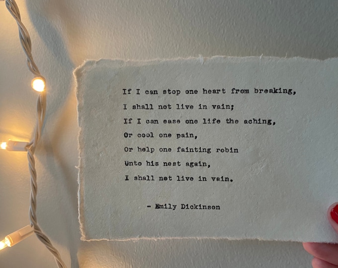 Emily Dickinson Typewriter Print - 4x6