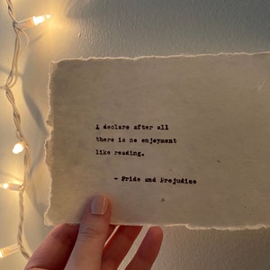 Pride and Prejudice Typewriter Quote - 4x6