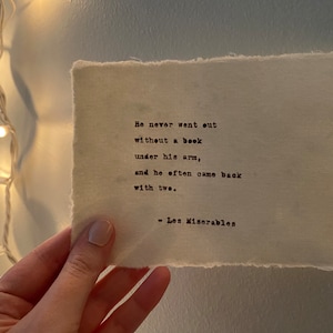 Les Misérables Typewriter Print - 4x6