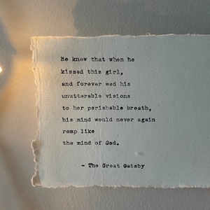 The Great Gatsby Typewriter Quote Print - 4x6