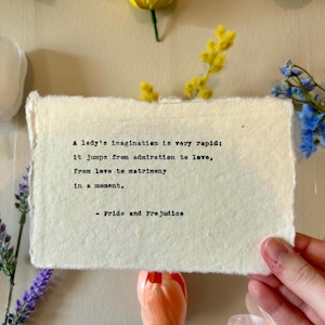 Pride and Prejudice Typewriter Print - 4x6