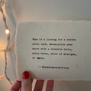 Custom Quote/Lyric Typewriter Print - 4x6