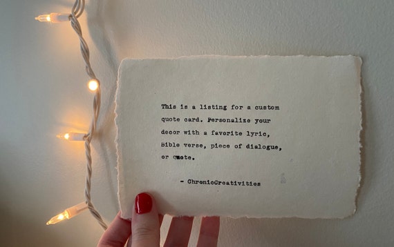 Custom Quote/Lyric Typewriter Print - 4x6, 5x7, and 8x11