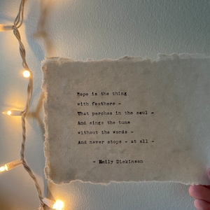 Emily Dickinson Typewriter Print - 4x6