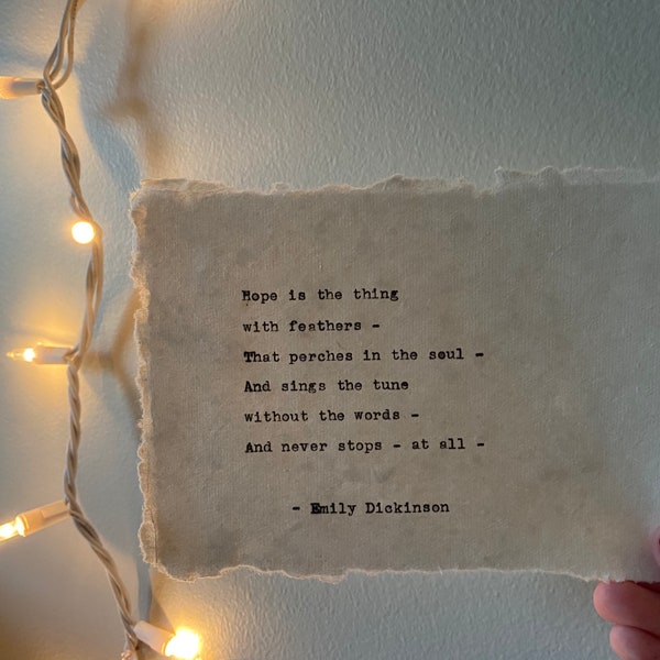 Emily Dickinson Typewriter Print - 4x6