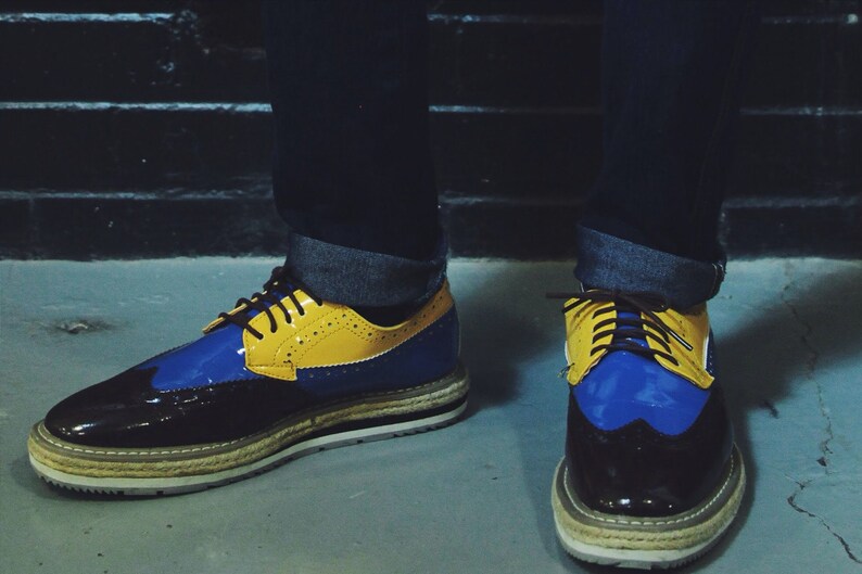 colorful wingtip shoes