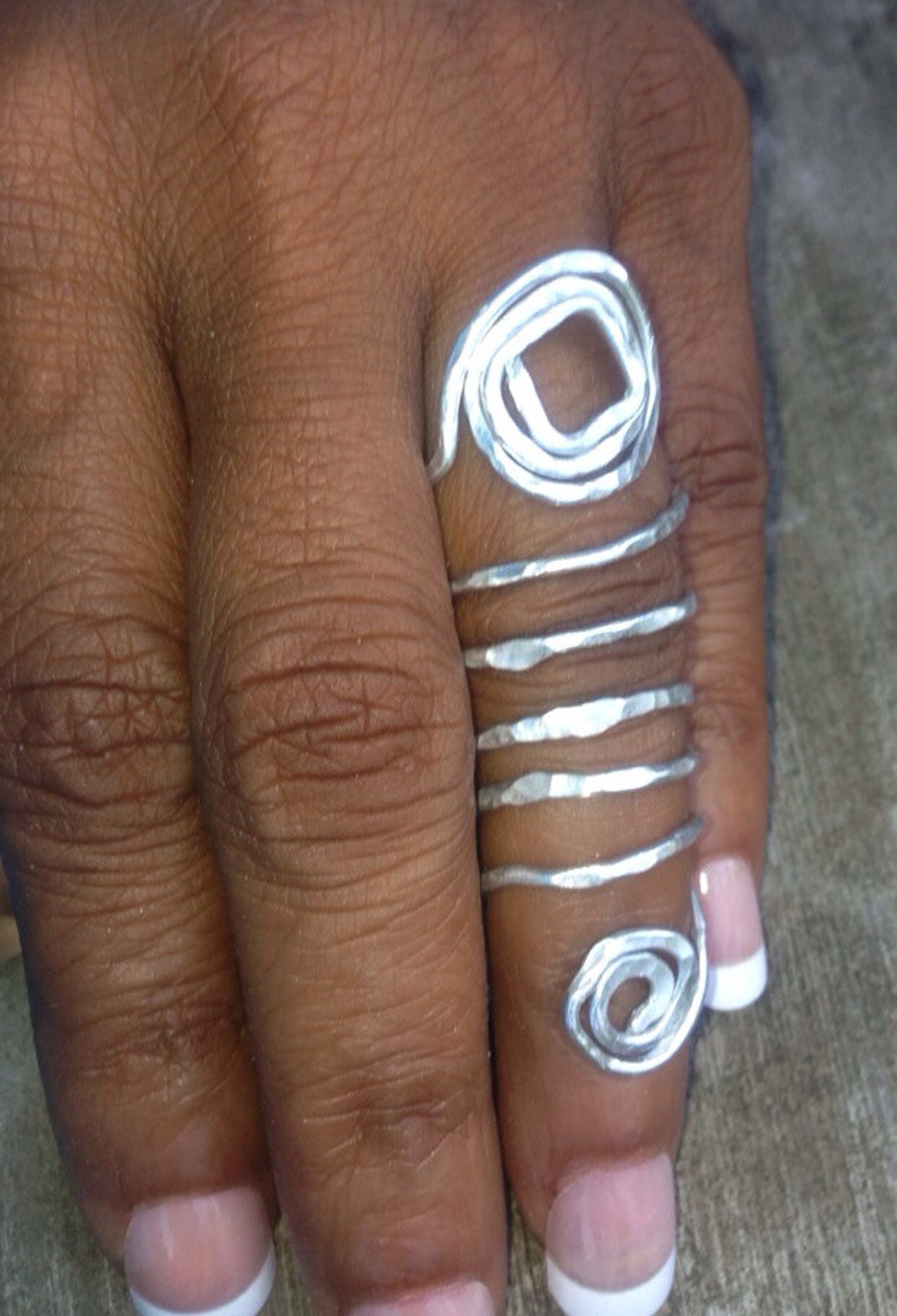 Silver Finger Wrap Ring Etsy