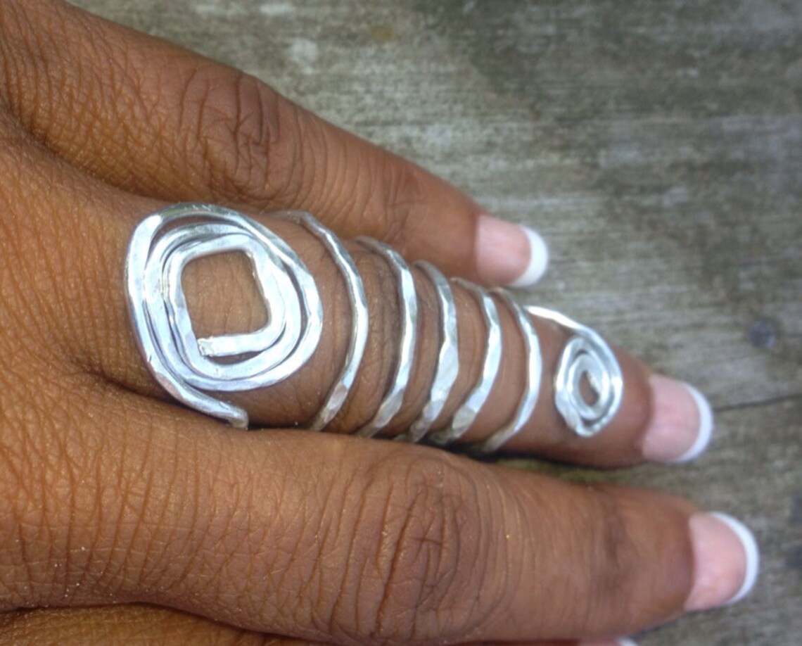 Silver Finger Wrap Ring Etsy