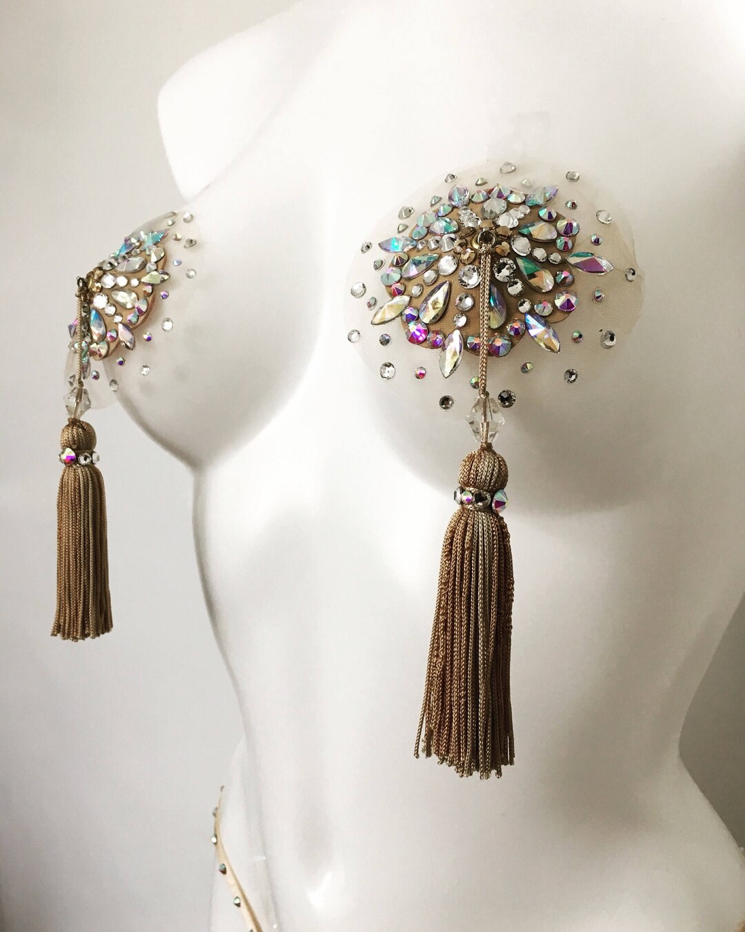 Bespoke Luxury Burlesque Illusion Nipple Tassels Pasties Etsy Canada
