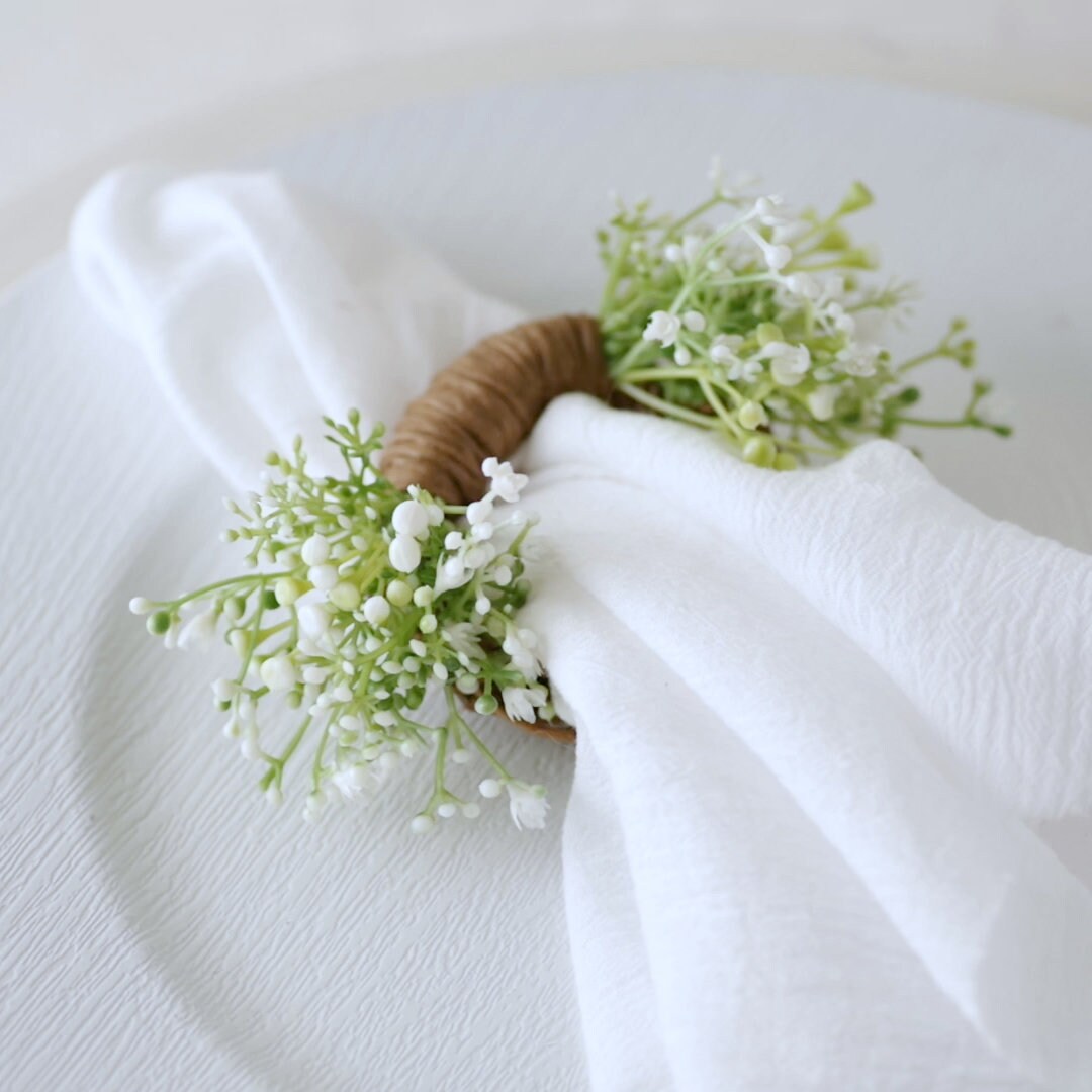 Babys Breath Napkin Holder For Wedding Table Farmhouse Etsy