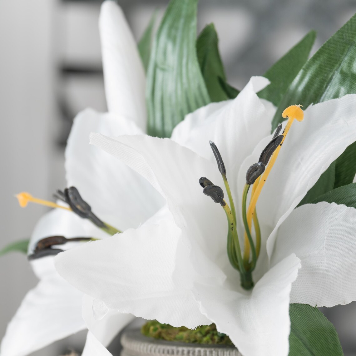 Easter Lily Arrangement Silk Flower Centerpiece White Faux Etsy