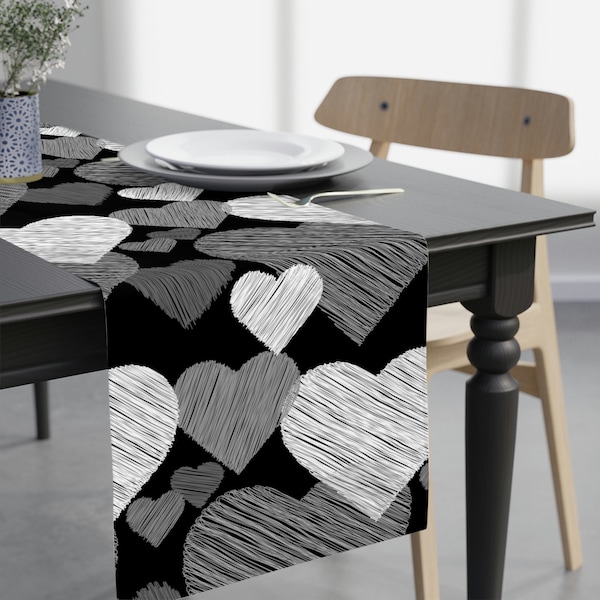 Table Runner Black Etsy