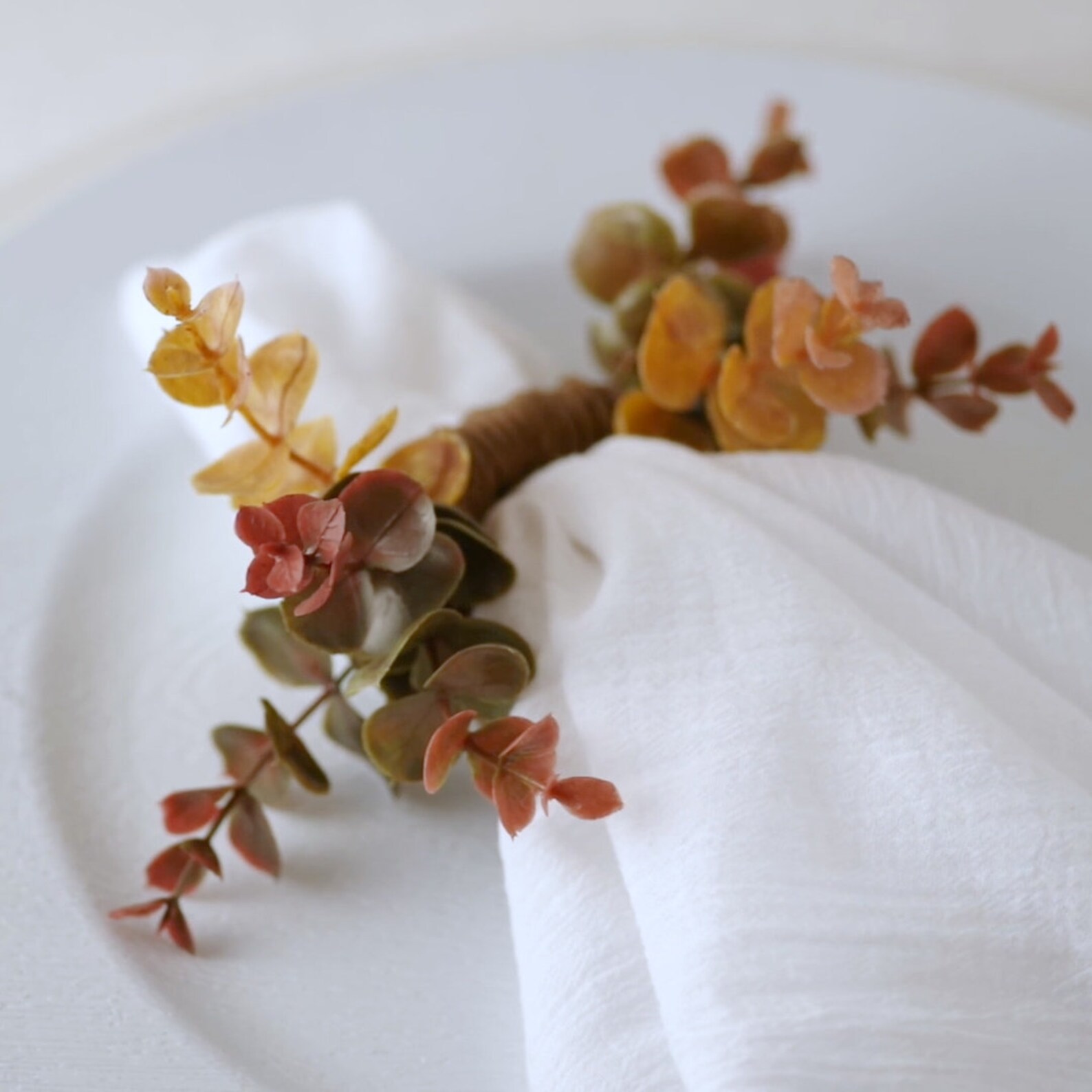 Eucalyptus farmhouse napkin ring rustic napkin ring Etsy