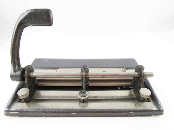 Vintage PRESTO No. 53 All-purpose Desktop Metal Three Hole Puncher Made in  USA 