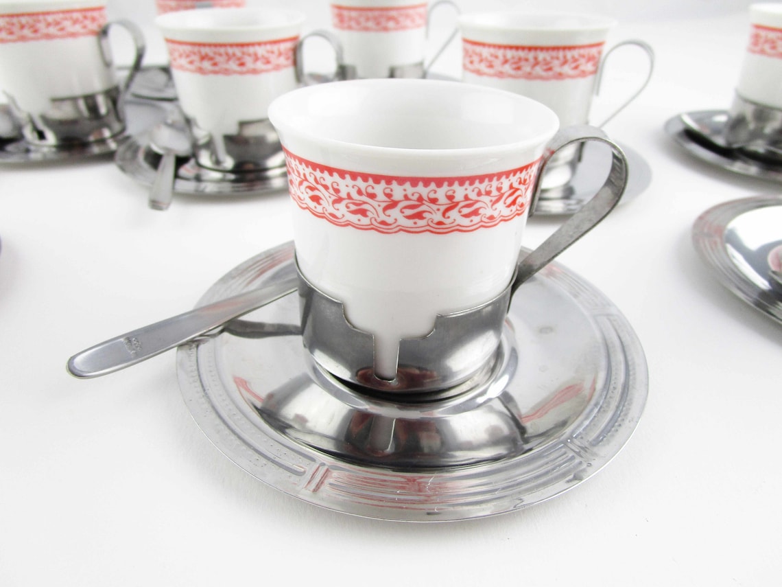 Twelve 12 Espresso Cups Made in Italy 'inoxriv' Etsy