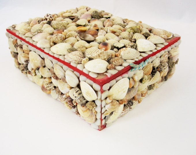 A Kitschykool Trinket Box Covered in Shells Large Box With Etsy