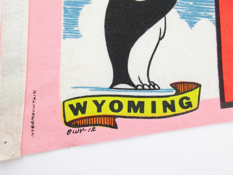 Souvenir Pennant 1960s Intermountain Brand Pennant 24 Long Pennant Vintage Wyoming Pennant /'Little America Wyoming/' Pennant