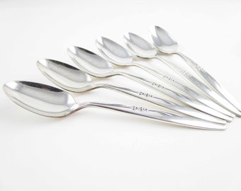 Six OR Four Teaspoons - 'Oneida Community Silverplate' - Teaspoons in the 'Enchantment, Gentle Rose' Pattern - Silverplate Teaspoons