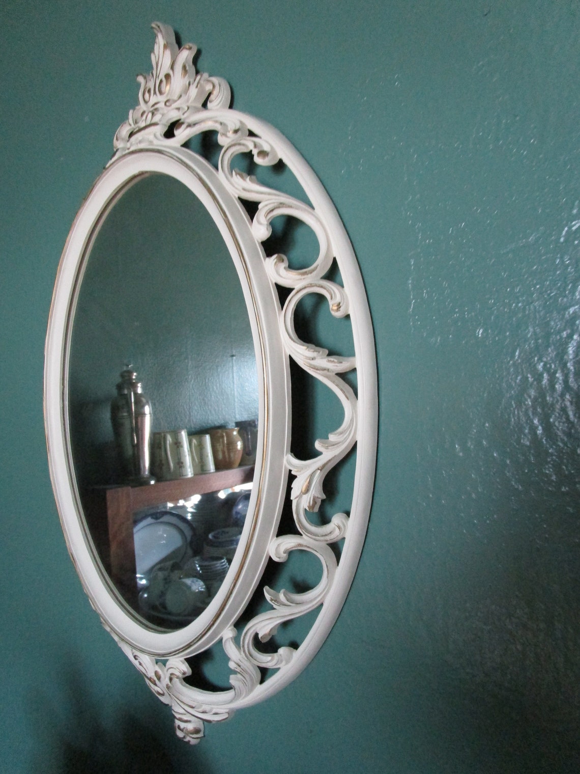 A 1950s 'Syroco' Mirror Molded White Plastic Etsy