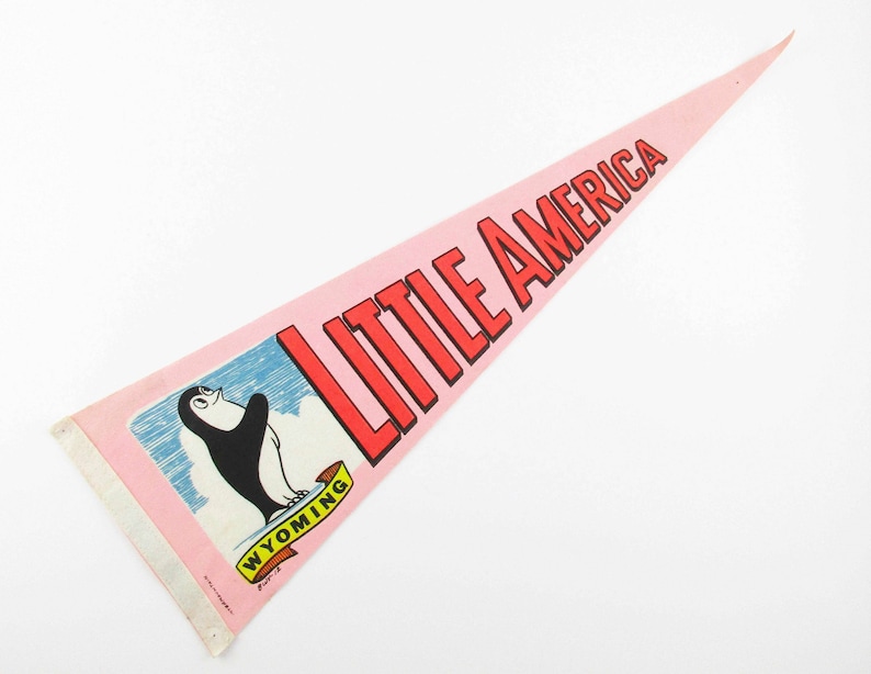 Souvenir Pennant 1960s Intermountain Brand Pennant 24 Long Pennant Vintage Wyoming Pennant /'Little America Wyoming/' Pennant