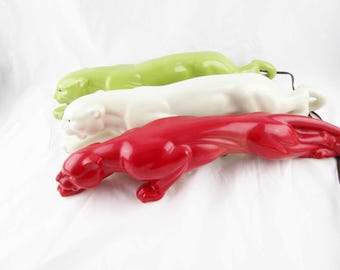 The Iconic Panther TV Lamp - Mid-Century Lighting - Uniquely Colored Chartreuse Green 1950s Ceramics - White and Red Listed Separately