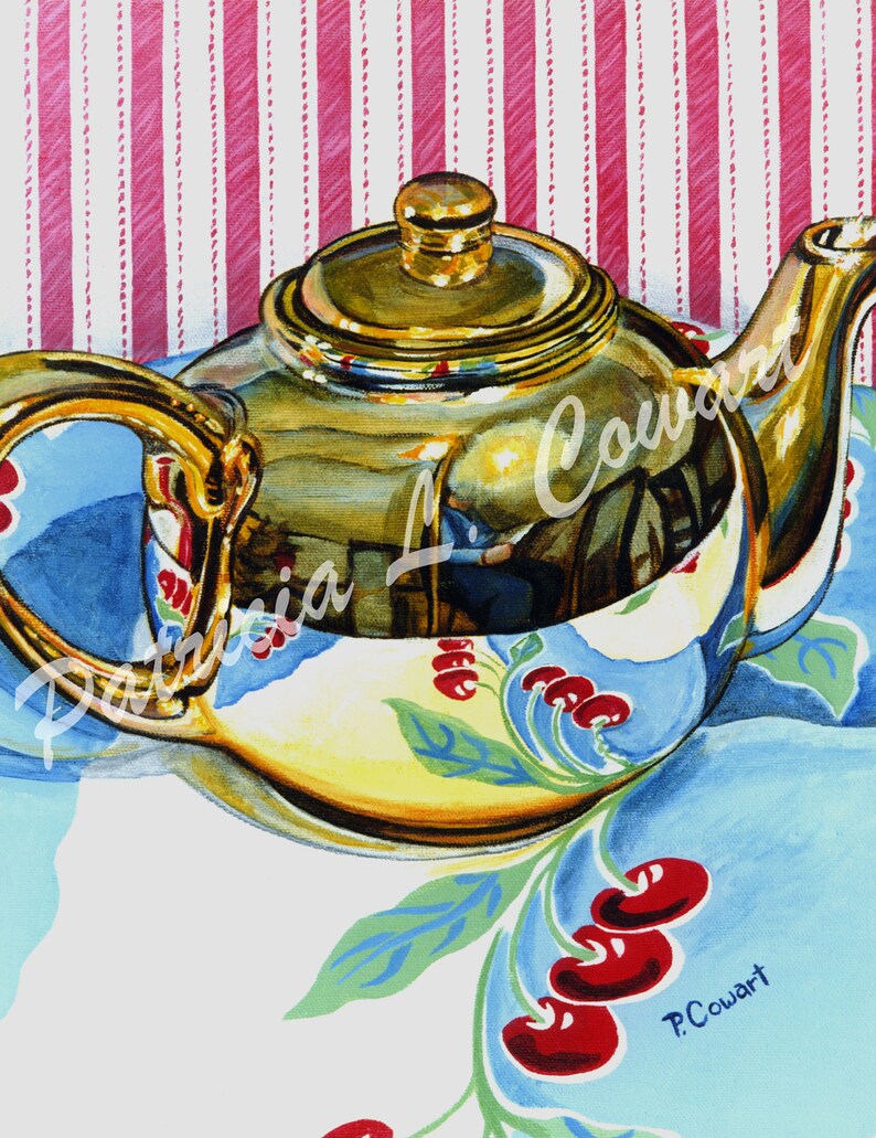 Art Print Teapot With Artist Etsy