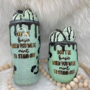 Mint Ice cream tumbler ; ice cream tumbler; ice cream topper