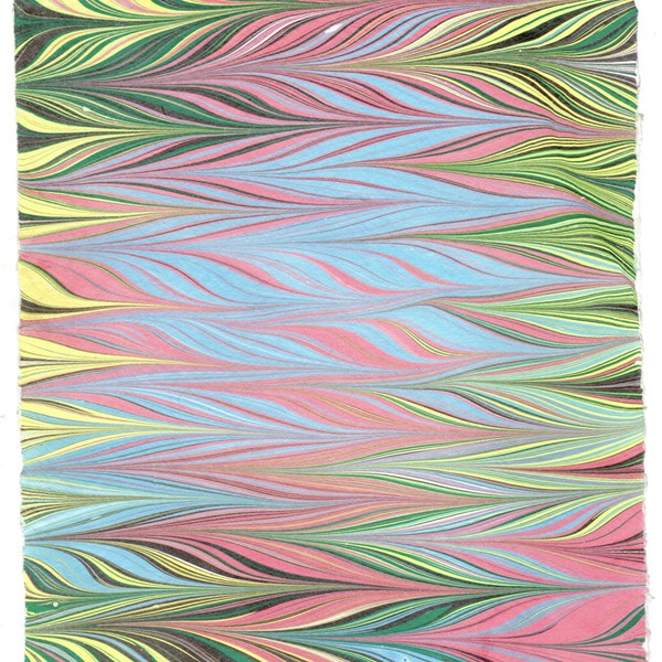 Hand Marbled Hand Made Cotton Paper 8.5 x 11"  2016-6