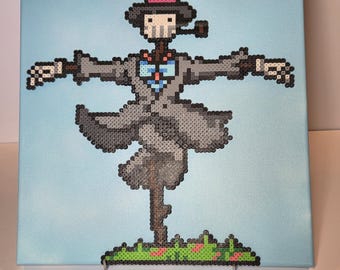 Canvaskunst met raapstelen perlerkraal
