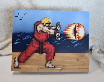 Street Fighter Ken - Perler Bead - 16x20 - Creative Art