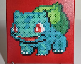 Bulbasaur Pokemon Perler Bead Canvas Art