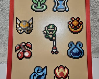 Zelda Oracles of Seasons Perler Bead Art: Essences of Nature Framed Canvas