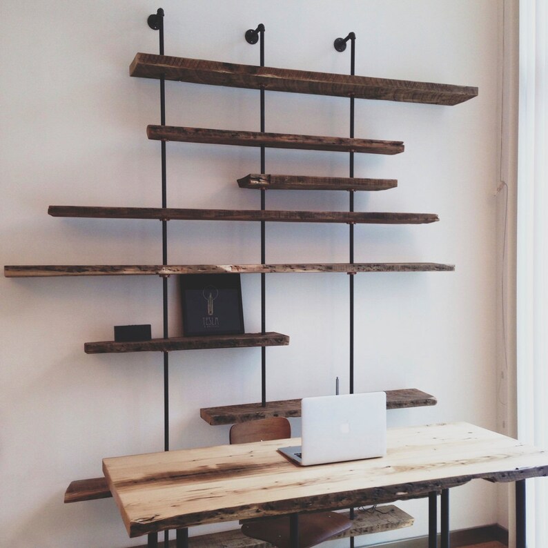 Modern Reclaimed Wood Shelving Unit Using Aged Salvaged Wood Etsy