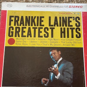 Frankie Laine’s Greatest Hits Album LP Record Compliation Set 1958