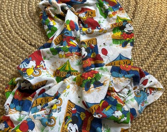 Vintage RARE Mickey and Friends Carnival themed 1980s fitted crib sheet