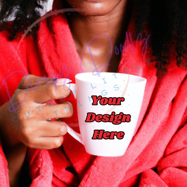 Delta Sigma Theta inspired mug mockup; Delta mug mockup; Red and white mug mockup