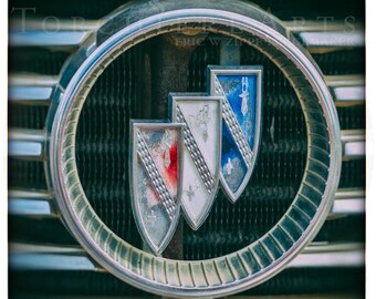 Buick Emblem Photography, Classic Car Photography, Vintage Car Art, Classic Car Wall Art, Automobile Art, Car Decor