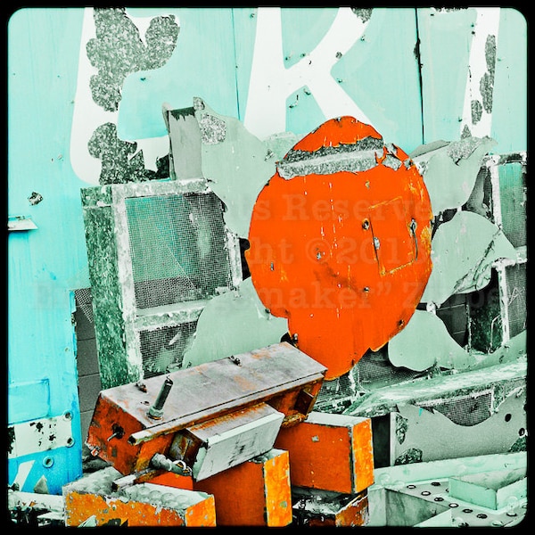 Las Vegas Art from the iconic Neon Boneyard signs as a fine art photograph Desert rose, 8x8 Fine Art Photograph