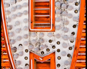 Las Vegas Neon Sign in Neon Boneyard at Neon museum fine Art photograph print no. 1 7  Letter H,