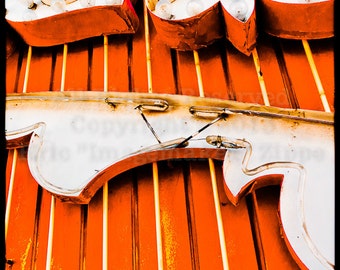 Orange Abstract Las Vegas Art from the iconic Neon Boneyard signs as a fine art photograph