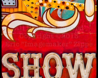 Showboat Neon Museum of Las Vegas Old Neon Sign photograph Print