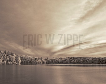 Thoreau's Walden Pond Sepia Landscape Fine Art Photograph