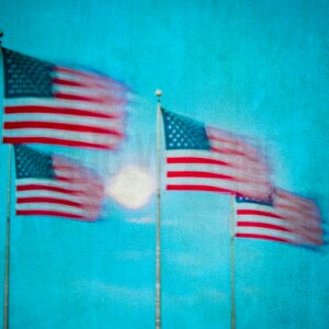 USA Flag, American Flag, Patriot Moon, Flag Wall Art, America Art, Patriotic Art, USA Art, Textured Flag Fine Art Photograph Print