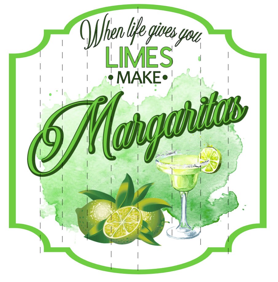 Margarita Lime Cup Label Printable Digital Download Etsy