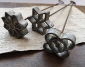 Soviet Vintage Waffle Molds USSR era Waffle Frying mold Cast Aluminum Cookie Mold Soviet kitchen collectible