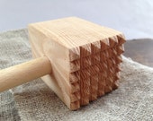 Rustic wooden mallet Farmhouse wooden hammer Primitive distressed wooden kitchen utensi