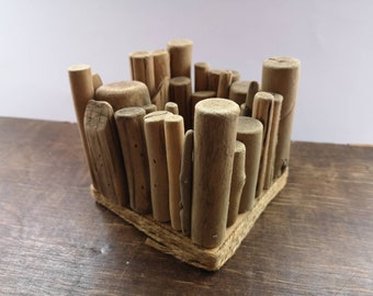 Vintage hand made candle holder wooden candle holder Wooden candle holder Rustic candle holder