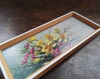 Vintage picture Wall hanging with spring flowers Delicate floral picture Floral wall hanging Pressed flowers picture