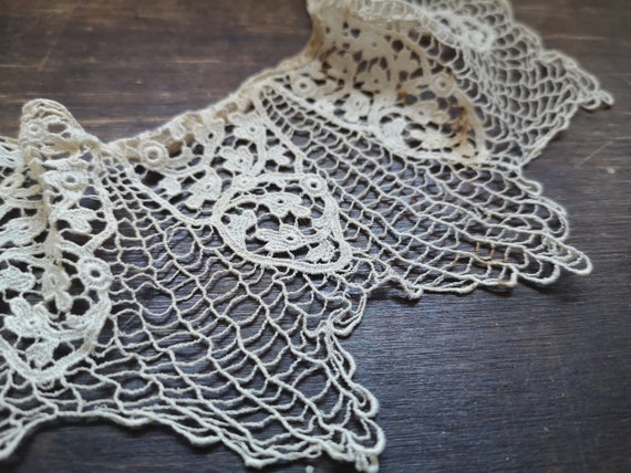 Antique collar Beige collar Crocheted collar Deco… - image 4