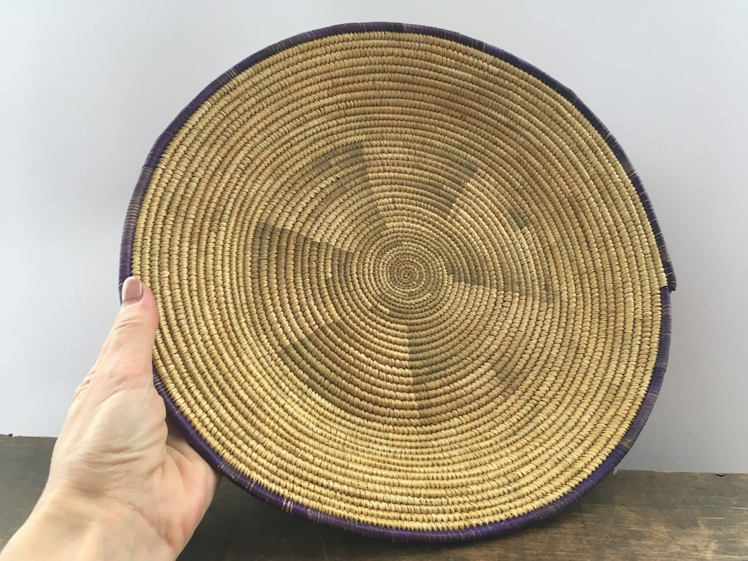 Vintage Round Basket Round Wall Basket Wall Hanging Home Decor Etsy